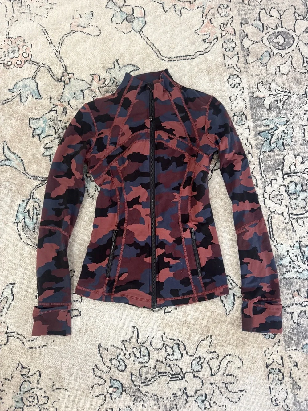 lululemon athletica Rust and Black Camo Zip-Up Jacket